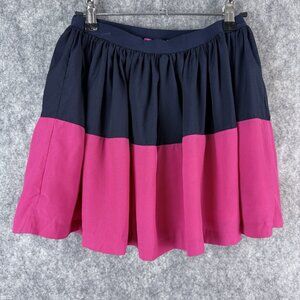 Ralph Lauren Girls Skirt L‎ 12-14 Navy Pink Colorblock Pleated Party School
